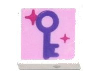 LEGO part Tile 1 x 1 with Dark Purple Key and Magenta Sparkles on Bright Pink Background Pattern 3070pb193