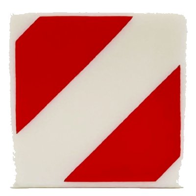 LEGO part Tile 1 x 1 with Red Danger Stripes Pattern (3070pb361)