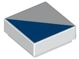 LEGO part Tile 1 x 1 with Blue Triangle Pattern (3070pb375)
