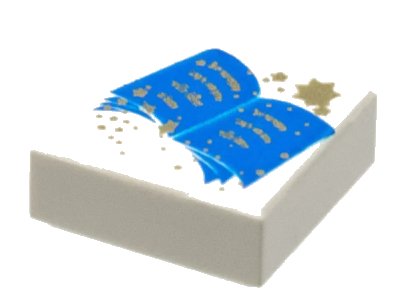 LEGO onderdeel Tile 1 x 1 with Blue Open Book and Gold Stars Pattern (3070px8)