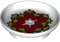 LEGO onderdeel Duplo Utensil Dish 3 x 3 with Strawberries Pattern (31333pb11)