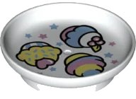 LEGO part Duplo Utensil Dish 3 x 3 with Cupcakes and Stars Pattern 31333pb12