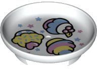 LEGO onderdeel Duplo Utensil Dish 3 x 3 with Cupcakes and Stars Pattern (31333pb12)