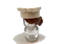 LEGO onderdeel Minifiguur, Haarcombo, Hoed met Haar, Chefmuts met Geboetseerd Roodbruin Haar in Knot Patroon 31895pb01