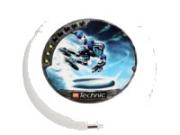 LEGO onderdeel Throwing Disk with Throwbot Ski / Slizer Ice 3 Pips, LEGO Technic Logo, and Robot Throwing Disk Pattern 32171pb014