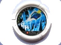 LEGO part Throwing Disk with Throwbot Ski / Slizer Ice 4 Pips, LEGO Technic Logo, and Flying Box in Ice Cave Pattern 32171pb015
