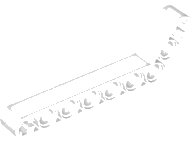 LEGO onderdeel Technic, Hefarm, Gemodificeerd Gebogen Dik 1 x 9 (7 - 3) 32271