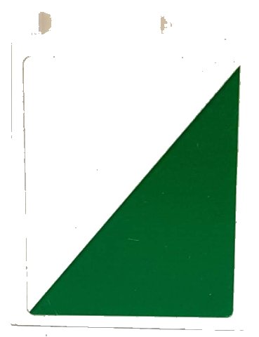 LEGO onderdeel Brick 1 x 2 x 2 with Inside Stud Holder with Green Triangle Pattern Model Left Side (Sticker) - Set 60022 (3245cpb063L)