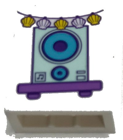 LEGO onderdeel Steen 1 x 2 x 2 met binnensteunpen met Luidspreker en Zeepaarden Patroon (Sticker) - Set 41317 (3245cpb119)
