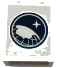 LEGO part Brick 1 x 2 x 2 with Inside Stud Holder with Arctic Explorer Logo on White Background Pattern (Sticker) - Set 60062 3245cpb192