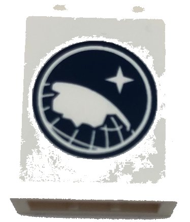 LEGO onderdeel Brick 1 x 2 x 2 with Inside Stud Holder with Arctic Explorer Logo on White Background Pattern (Sticker) - Set 60062 (3245cpb192)
