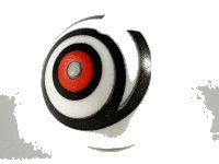 LEGO part Technic Ball Joint with Red Eye in Black Rings Pattern 32474pb016