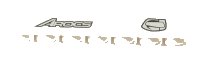 LEGO part Technic, Liftarm Thick 1 x 7 with Silver 'AROCS' and Silver Handle Pattern Model Left Side (Sticker) - Set 42043 32524pb032L
