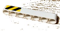 LEGO part Technic, Liftarm Thick 1 x 7 with Black and Yellow Danger Stripes Pattern Model Left Side (Sticker) - Set 42078 32524pb041L