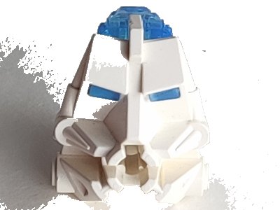 LEGO onderdeel Bionicle Head Connector Block 3 x 4 x 1 2/3 with Trans-Medium Blue Eye / Brain Stalk (32553 / 32554) (32553c05)