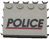 LEGO onderdeel Slope 33 3 x 4 with Black 'POLICE' Red Line Pattern 3297pb007