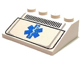 LEGO onderdeel Slope 33 3 x 4 with EMT Star of Life and Grille Pattern (3297px24)