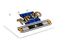 LEGO part Schräge 33 3 x 4 mit Scheinwerfern, Gelb Turbo, Blauer Hintergrund und Schwarze Flecken Muster 3297px9