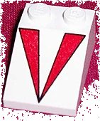 LEGO onderdeel Slope 33 3 x 2 with Red Triangles Connected Pattern 3298pb022
