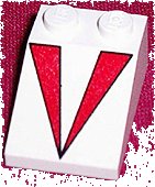 LEGO onderdeel Slope 33 3 x 2 with Red Triangles Connected Pattern (3298pb022)