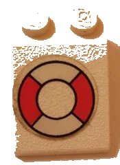 LEGO onderdeel Slope 33 3 x 2 with Life Preserver Pattern (Sticker) - Set 314-1 (3298pb039)