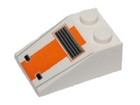 LEGO part Slope 33 3 x 2 with SW Snowspeeder Front with Vent and Orange Stripe Pattern 3298pb050