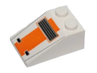 LEGO onderdeel Slope 33 3 x 2 with SW Snowspeeder Front with Vent and Orange Stripe Pattern (3298pb050)