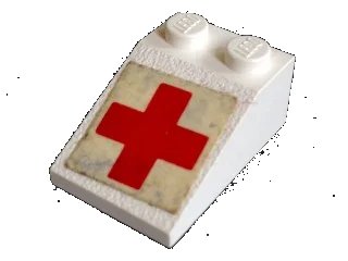 LEGO onderdeel Slope 33 3 x 2 with Red Cross Pattern (Sticker) - Set 386/770 (3298pb060)