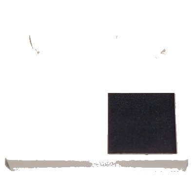 LEGO onderdeel Tile, Modified 2 x 2 with Studs on Edge with Black Square Pattern Model Left Side (Sticker) - Set 76908 (33909pb012L)