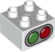 LEGO part Duplo, Brick 2 x 2 with Traffic Signal Double Pattern 3437pb110