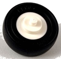 LEGO part Wheel Center Small with Stub Axles (Pulley Wheel) with Black Tire 14mm D. x 4mm Smooth Small Single with Number Embossed on Side (3464 / 59895) 3464c03