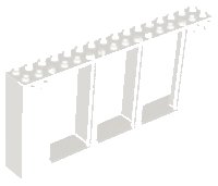 LEGO part Door, Frame 2 x 16 x 6 with 3 Openings and 2 Studs on Either Side on Front 35103