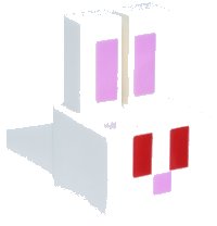 LEGO part Creature Head Pixelated with Long Ears with Bright Pink Auricles and Nose and Red Eyes Pattern (Minecraft Albino Rabbit) 35525pb06