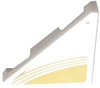LEGO part Tile, Modified 2 x 2 Triangular with Yellow Curved Stripes Pattern Model Left Side (Sticker) - Set 76897 35787pb007L