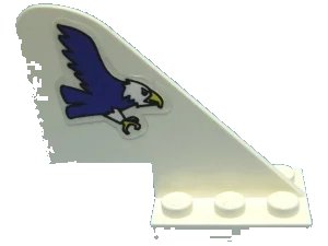 LEGO onderdeel Tail with Rounded Top with Blue Eagle Pattern on Both Sides (Stickers) - Sets 6345 / 6615 (3587pb01)