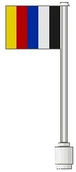 LEGO part Flag on Flagpole, Straight with Stripes Pattern 3596p01