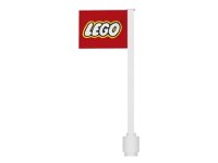LEGO onderdeel Flag on Flagpole, Straight with LEGO Logo Pattern 3596pb02