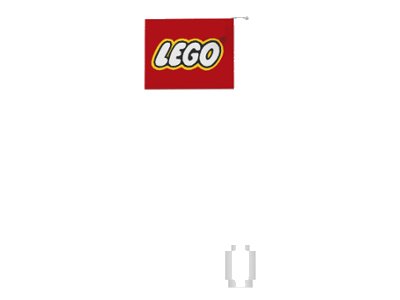 LEGO onderdeel Flag on Flagpole, Straight with LEGO Logo Pattern (3596pb02)