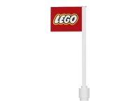 LEGO part Flag on Flagpole, Straight with LEGO Logo Pattern (Stickers) 3596pb02s