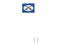 LEGO onderdeel Flag on Flagpole, Straight with Oval and Two Crossed Cutlasses Pattern on Both Sides (Stickers) - Sets 6762 / 6769 3596pb05