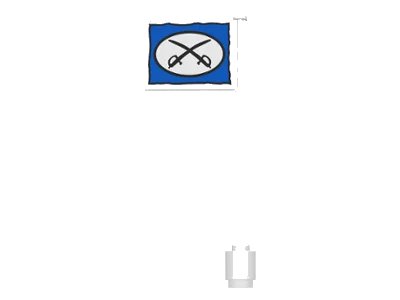 LEGO onderdeel Flag on Flagpole, Straight with Oval and Two Crossed Cutlasses Pattern on Both Sides (Stickers) - Sets 6762 / 6769 (3596pb05)