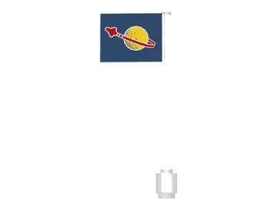 LEGO onderdeel Flag on Flagpole, Straight with Classic Space Logo Pattern (Sticker) - Set 6970 (3596pb06)
