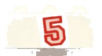 LEGO onderdeel Brick 1 x 3 with Red Number 5 Pattern (Sticker) - Set 6440 3622pb010