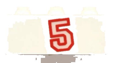 LEGO onderdeel Brick 1 x 3 with Red Number 5 Pattern (Sticker) - Set 6440 (3622pb010)