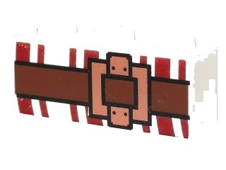 LEGO onderdeel Brick 1 x 3 with Dark Red Lines and Brown Belt with Buckle Pattern (3622pb072)