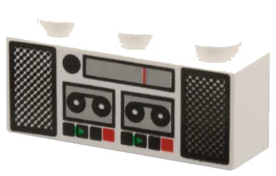 LEGO onderdeel Brick 1 x 3 with Radio and Tape Player Pattern (3622px1)