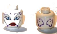 LEGO part Minifigure, Head Alien with Blue Eyes and Red Lips Pattern (SW Asajj Ventress) 3626pb0315