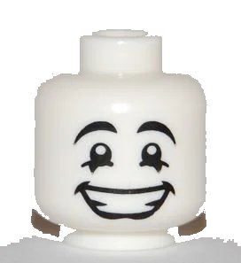 LEGO onderdeel Minifigure, Head Mime Happy Face, Black Eyes with White Pupils Pattern (3626pb0453)