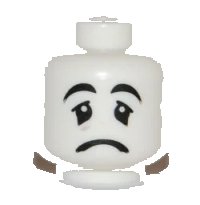 LEGO onderdeel Minifigure, Head Mime Sad Face, Black Eyes with White Pupils Pattern 3626pb0454