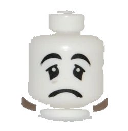 LEGO onderdeel Minifigure, Head Mime Sad Face, Black Eyes with White Pupils Pattern (3626pb0454)